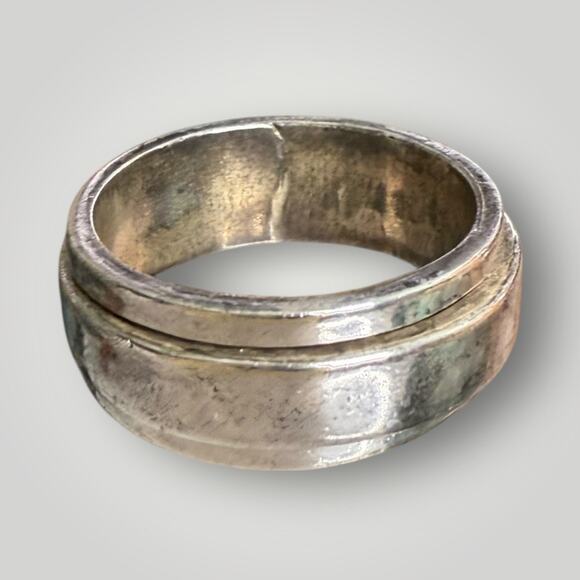 Sterling Silver 925 Spinner Ring- Meditation Anxiety Band  sz 9,5 - Picture 3 of 5